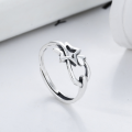 wholesale S925 Metal Star Hollow-Out Ring Ins Korea Dongdaemun Open Heart Wrapped Fashion High-End-0-0
