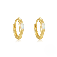 wholesale S925 Silver Square Zircon-encrusted Teardrop Chain Earrings With Opal, A Popular Lightweight Luxury European And American Style-Gold#4 925 silver