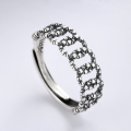 wholesale S925 Sterling Silver Twist Knot Hip-Hop Punk Trendy Ins Style Retro Hong Kong Street Open Ring-0-1