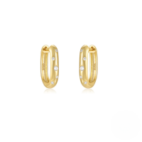 wholesale S925 Sterling Silver Rectangle Zircon Cross Ear Clasp,。-Gold#2 925 Silver