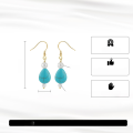 wholesale S925 sterling silver jewelry new drop earrings with turquoise pendant, stylish women's accessories factory direct-0-1