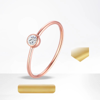 wholesale 18k Rose Gold Classic Minimalist Lab-Grown Diamond Ring 01 Carat Small K Gold Ring for Women-18K Gold Cultured Diamond Ring (Rose Gold)  Hong Kong Code No. 13