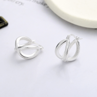 wholesale S925 Sterling Silver Minimalist Irregular Cross Earrings Fashionable Trendy Luxury Style Versatile Earrings-266FR/approx. 4.3g 925 silver