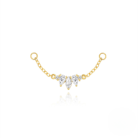 wholesale S925 Sterling Silver Eight-pointed Star Drop Earrings With Crystal Accents And Chain Tassel-Single gold #2 925 silver