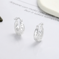 wholesale S925 Sterling Silver Openwork Filigree Crescent Moon Earrings, Chinese Style New Chinese Aesthetic Fresh and Elegant Women's Earrings-310HR/approx. 4.3g 925 silver