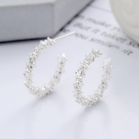 wholesale S925 Sterling Silver Korean-style Minimalist Ins Cold-Toned Fragmented Earrings with Spliced Trendy Design-YFR183Y/approx. 4.5g>925 silver