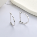 wholesale S925 Sterling Silver Minimalist Style Letter D Ear Clasp Ins Light Luxury Niche Design Versatile Jewelry Earrings-0-1