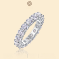 wholesale High Version 925 Sterling Silver Fashion Ring Full of Moissanite, Light Luxury, Niche, and High-End Feel-0-0