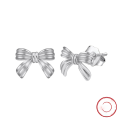 wholesale S925 Sterling Silver Ultra Sparkly Small Fresh Bow Earrings, Simple and Light Luxury New Earrings-0-4