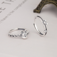 wholesale S925 adjustable cute and creative multi-link chain Thai silver Mickey Mouse animal ring-YJ030/B model is about 1.7 grams. The opening is adjustable.