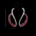 wholesale 925 Silver Gold-Plated Earrings with High-Carbon Diamond, Ruby Red Teardrop Cut, Fashion Versatile Women's Earrings-0-1