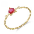 wholesale 18K Metal Geometric Minimalist Fashion Commuting Ruby Full-Cut Diamond Ring-0-0