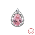 wholesale S925 Silver with 5A Pink Teardrop Zircon Pendant, Women's High-End Small Luxe Style Necklace-0-3