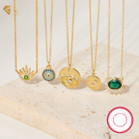 wholesale 925 Sterling Silver Cross-border Exclusive High-end Vintage Evil Eye Zircon Pendant Necklace for Foreign Trade Jewelry Wholesale-KN23055 925 silver