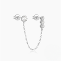 wholesale 925 Sterling Silver With Rhinestones, Star Chain Tassel Ear Clip, Ins。-0-5