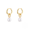 wholesale S925 Sterling Silver Long Korean Japanese Light Luxury Pearl Hoop Earrings, Popular In Europe And America, Elegant And Unique Ins Earrings-0-0