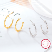 wholesale 925 Sterling Silver Earrings Fashionable and Unique High-end Sense Stud Earrings Simple Diamond-studded Twist Earrings Cross-border Exclusive Supply Jewelry-Gold 925 silver