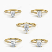 wholesale S925 Sterling Silver Heart-Shaped 1ct Moissanite Engagement Ring with Certificate Princess Cut Fancy Shape Ring in Japanese and Korean Style-1 carat moissanite ring (princess cut)  US size 5 (domestic size 11)