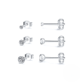 wholesale S925 Sterling Silver Set Of 3 Ins-style Mini Stud Earrings With Inlaid Zircons,-0-4