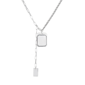 wholesale S925 Sterling Silver Chain-linked Alphabet Pendant Fringe Necklace, Minimalist and Versatile Ins Style-0-4