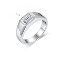 wholesale Platinum, Spring T-Family Matching 5*7mm Emerald Cut 1 Carat Moissanite Men's Engagement Ring, Simple and Elegant-0-5