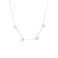 wholesale S925 Sterling Silver Ins Style Versatile Women's Mama Letter Initial Pendant Necklace For Mom-Platinum 925 silver