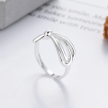 wholesale S925 Sterling Silver Fashion Korean Japanese Butterfly Knot Cute Fresh Style Personality Internet Celebrity Versatile Open-End Ring-0-0