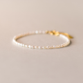 wholesale S925 silver small and fresh petite pearl beaded bracelet, fashionable, simple, and elegant temperament accessory S5139-0-0