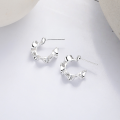wholesale S925 Sterling Silver Irregular Wave Line Design Ear Studs, Personality Trend, Sweet and Cool Style, Design Sense Earrings for Women-0-2