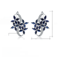 wholesale S925 Silver Blue Sapphire Earrings with Design Sense, European and American High-End Style, Set with Natural Gemstone Ear Studs and Ear Drops-0-5