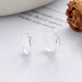 wholesale S925 Sterling Silver Multi-Textured Arc Ear Clasp Fashion Commuting Versatile French European Style Earrings for Women-0-1