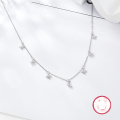 wholesale S925 Silver Fashion Cross-Border Cat Eye Brushed Satin Process Minimalist Trendy Necklace-0-1