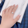 wholesale 925 Sterling Silver Shell Love Heart Ring for Women, Ins Forest Style Sweet and Sophisticated, Adjustable Heart-shaped Ring-0-5
