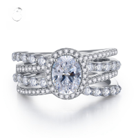 wholesale Metal Material: 925 Silver Mu Jing Jewelry European and American New Product 6*8 High Carbon Diamond Oval Ring for Women Luxury Micro Pave Cross-Border Drop Shipping-White No. 5