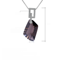 wholesale S925 Silver Luxury High-End Natural Smoky Quartz Pendant with Fashionable Design and Uniquely Cut Gemstone Necklace-Natural smoky quartz (including silver chain) 925 silver