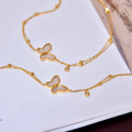 wholesale S925 sterling silver butterfly versatile small batch unique French-style luxury ankle chain for women's daily commute fashion-0-1