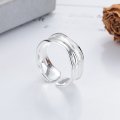 wholesale S925 Sterling Silver Ins-style Minimalist Irregular Wave Pattern Open Ring Versatile Fashion Luxury Band-0-0