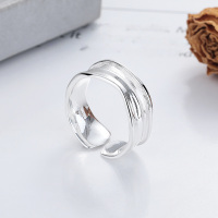 wholesale S925 Sterling Silver Ins-style Minimalist Irregular Wave Pattern Open Ring Versatile Fashion Luxury Band-1236JM/approx. 4.4g>Adjustable opening