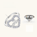 wholesale Metal material European and American live stream influencer heart letter imitation moissanite ring women light luxury ins style index finger ring loop jewelry wholesale-0-6