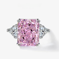 wholesale 925 Silver New European and American Star Style Pink Ice-Cut 15-Carat Women's Ring 13*16 by Shipei Jewelry-Yellow 13*16【R-1114】 9