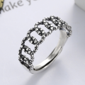 wholesale S925 Sterling Silver Twist Knot Hip-Hop Punk Trendy Ins Style Retro Hong Kong Street Open Ring-0-2