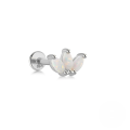 wholesale Sterling Silver 925 Opal Flat Head Threaded Ear Cartilage Piercing Jewelry For Women And Men-0-14