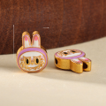 wholesale S925 gold-plated enamel Labubu spacer beads for DIY bracelets, necklaces, pendants, handcrafted cord accessories-0-16