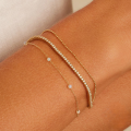 wholesale 18k Gold Plated S925 Sterling Silver Basic Bead Bracelet For Women-0-2