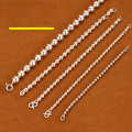 wholesale 990 Sterling Silver Maker's Plain Buddha Bead Bracelet for Men, Fashion Minimalist Beaded Chain Round Bead Bracelet Anklet-0-3