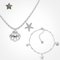wholesale 925 Sterling Silver Starfish Shell Pendant Necklace for Women, Sweet Summer Fashion Cute Collarbone Chain-0-0