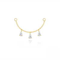 wholesale S925 Sterling Silver Eight-pointed Star Crescent Teardrop Chain Accessory With Inlaid Zircons, A Popular European And American Elegant Style-Single gold #2 925 silver