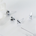 wholesale S925 Sterling Silver Korean Style Minimalist Triangular Stud Earrings with Inlaid Diamonds and Rotating Geometric Design E5208-0-2