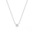wholesale S925 Sterling Silver Super Sparkling Moissanite Classic Single Zircon Pendant Collarbone Chain, Korean Style Minimalist High-end Necklace For Women-0-5