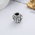 wholesale S925 Sterling Silver Retro Vintage Round Tube Bead Rope Twist Hollow-Out Lucky Bead DIY Necklace Accessories-0-2